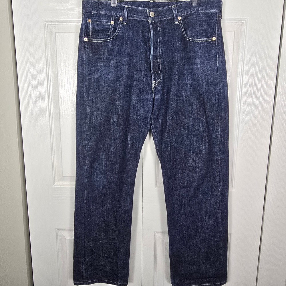 Levi's 501xx Original Fit Jeans Mens Actual fit 36x31 Dark Blue Button Fly Denim